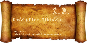 Knöpfler Miklós névjegykártya